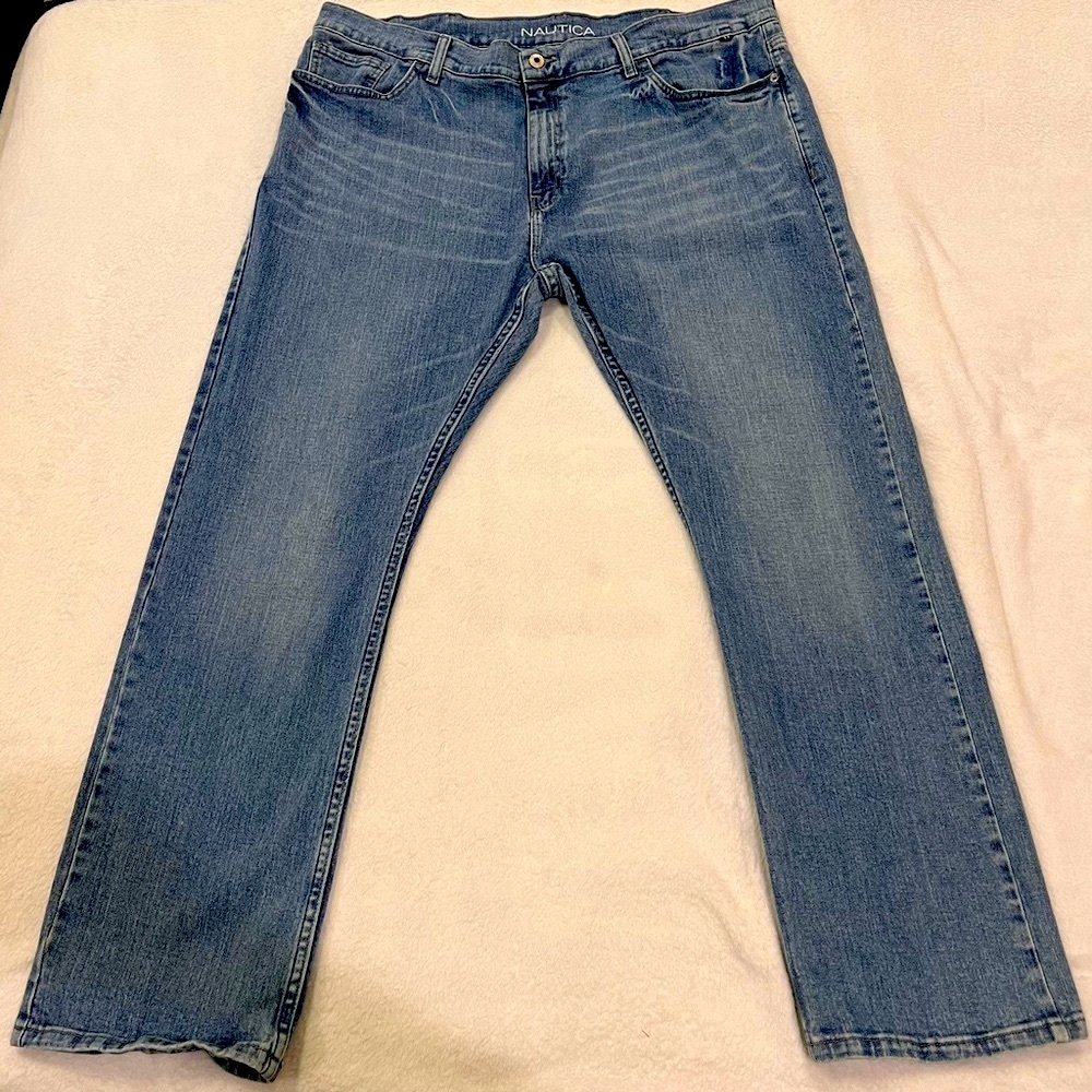 Nautica Men's Light Blue Straight Jeans